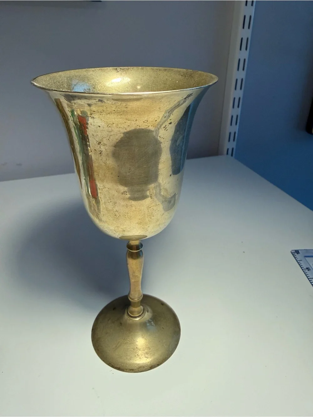 Vintage Brass Antique-Style Gold Metal Goblet - Decorative Home Dining Cup